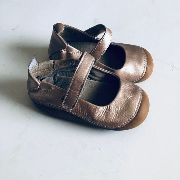 L'AMOUR 485 'Emily' Baby 7 Gold Leather Mary Jane Shoe - Picture 2 of 9